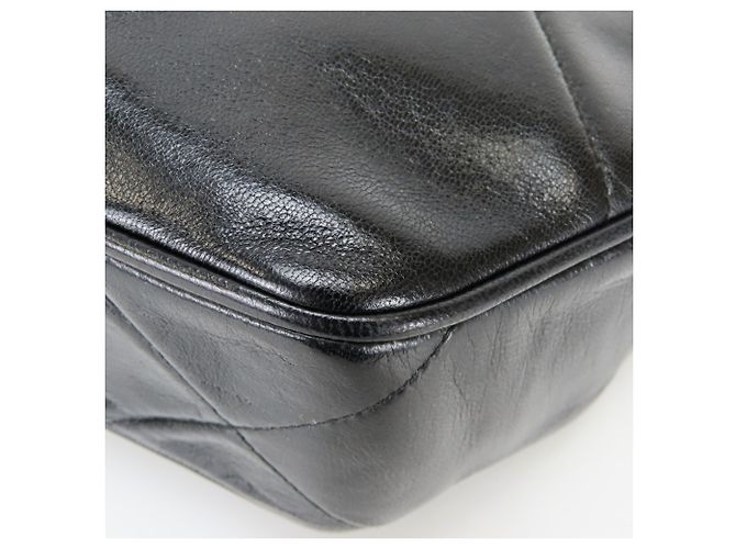 Borsa a tracolla Chanel in agnello nero - vista 7