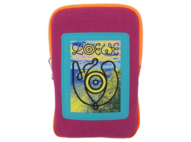 LOEWE Shoulder Pouch Shoulder Bag Canvas Multicolor Silver Auth bs35249M Argento Multicolore - vista 13
