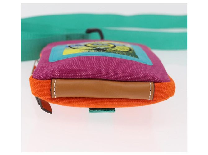 LOEWE Shoulder Pouch Shoulder Bag Canvas Multicolor Silver Auth bs35249M Argento Multicolore - vista 5