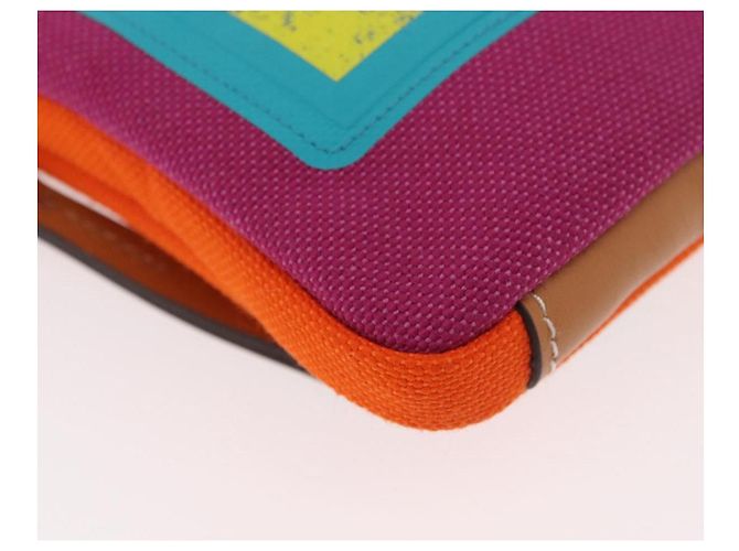 LOEWE Shoulder Pouch Shoulder Bag Canvas Multicolor Silver Auth bs35249M Argento Multicolore - vista 9