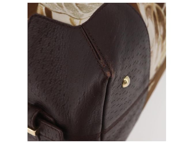 Borsa a mano Salvatore Ferragamo in raso marrone e oro Auth bs35300 D'oro - vista 10