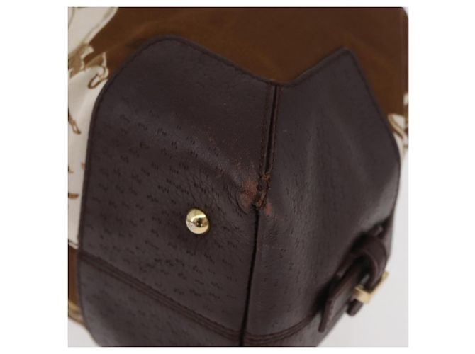 Borsa a mano Salvatore Ferragamo in raso marrone e oro Auth bs35300 D'oro - vista 11