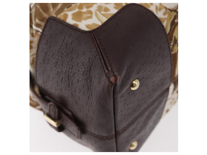 Borsa a mano Salvatore Ferragamo in raso marrone e oro Auth bs35300 D'oro - vista 12