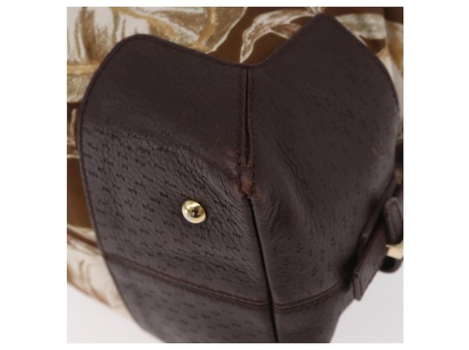 Borsa a mano Salvatore Ferragamo in raso marrone e oro Auth bs35300 D'oro - vista 13