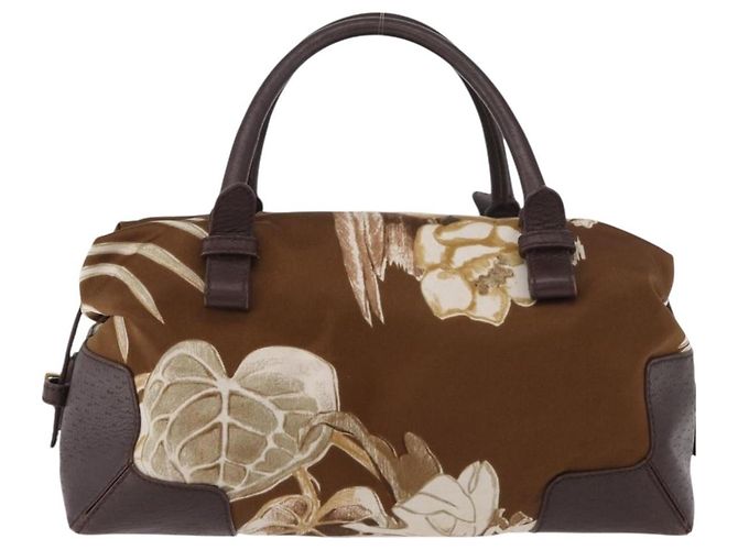 Borsa a mano Salvatore Ferragamo in raso marrone e oro Auth bs35300 D'oro - vista 2