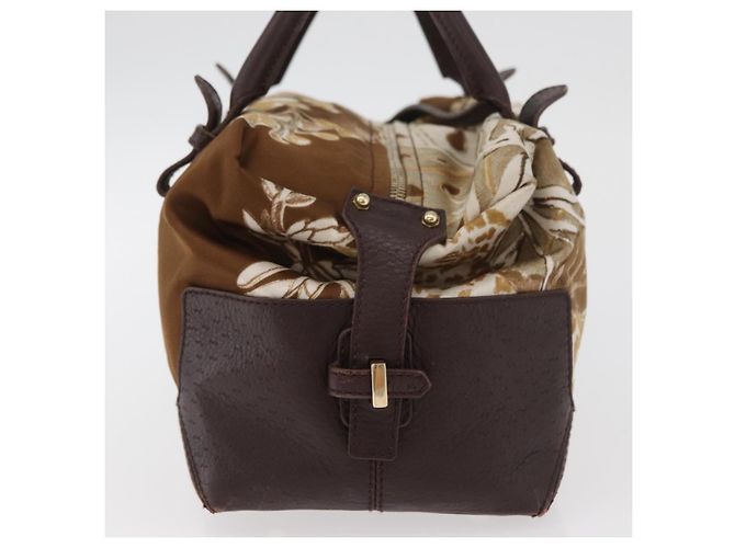 Borsa a mano Salvatore Ferragamo in raso marrone e oro Auth bs35300 D'oro - vista 4
