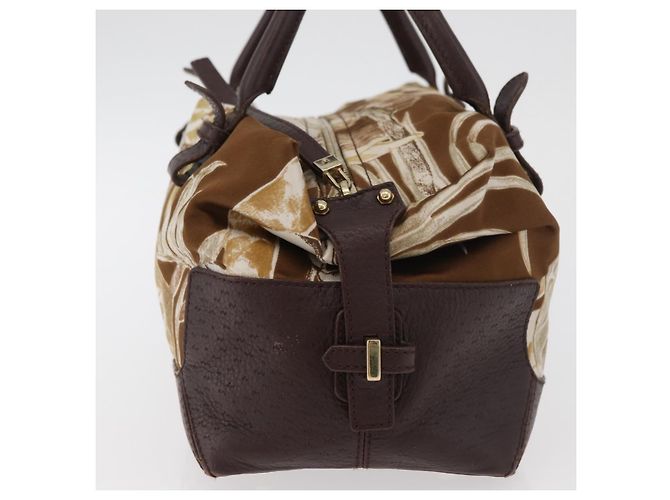 Borsa a mano Salvatore Ferragamo in raso marrone e oro Auth bs35300 D'oro - vista 5