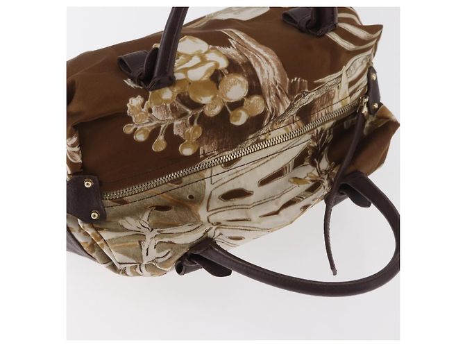 Borsa a mano Salvatore Ferragamo in raso marrone e oro Auth bs35300 D'oro - vista 6