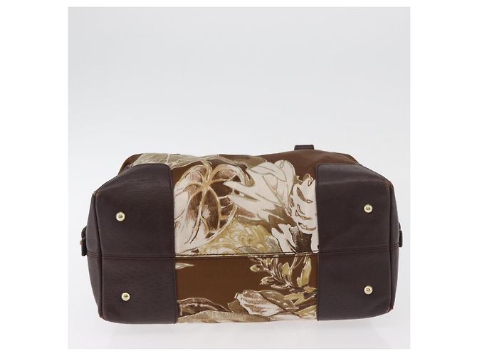 Borsa a mano Salvatore Ferragamo in raso marrone e oro Auth bs35300 D'oro - vista 9