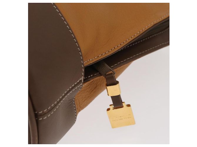Borsa a mano LOEWE Anagram in pelle 2way Marrone Oro Auth 180138A D'oro - vista 20