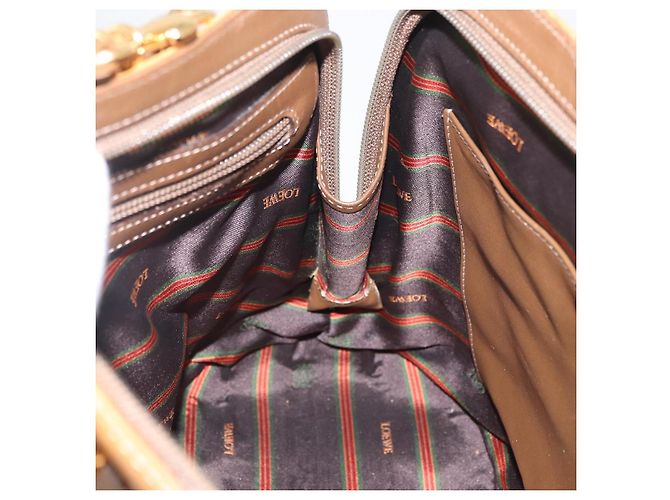 Borsa a mano LOEWE Anagram in pelle 2way Marrone Oro Auth 180138A D'oro - vista 21