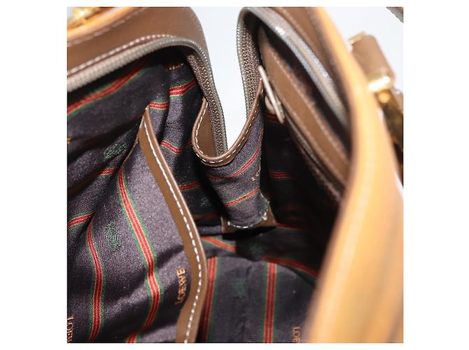 Borsa a mano LOEWE Anagram in pelle 2way Marrone Oro Auth 180138A D'oro - vista 22