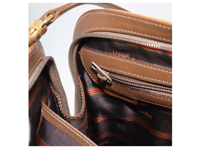 Borsa a mano LOEWE Anagram in pelle 2way Marrone Oro Auth 180138A D'oro - vista 24