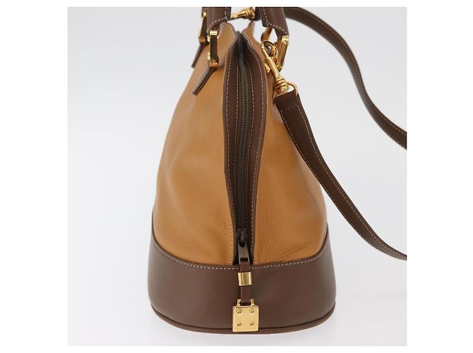 Borsa a mano LOEWE Anagram in pelle 2way Marrone Oro Auth 180138A D'oro - vista 5