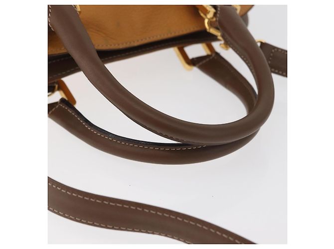 Borsa a mano LOEWE Anagram in pelle 2way Marrone Oro Auth 180138A D'oro - vista 8