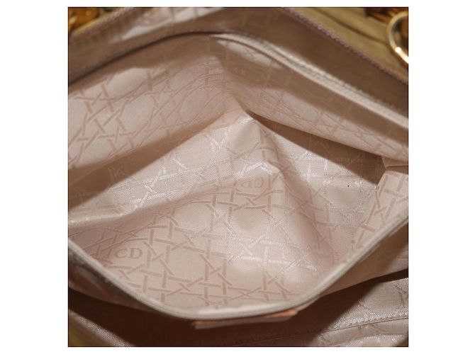 Borsa Christian Dior Canage Lady Dior Nylon 2way Khaki Gold Auth 179698 D'oro Cachi - vista 23