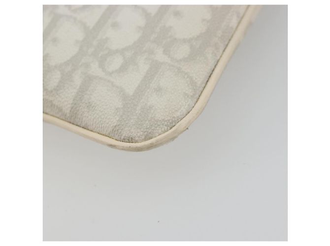 Christian Dior Trotter Canvas Romantic Tasche PVC Weiß Silber Auth 180282A - Ansicht 10