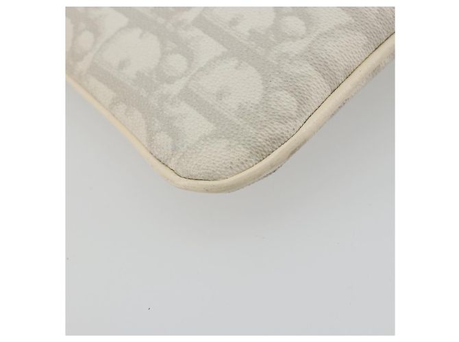 Christian Dior Trotter Canvas Romantic Tasche PVC Weiß Silber Auth 180282A - Ansicht 11