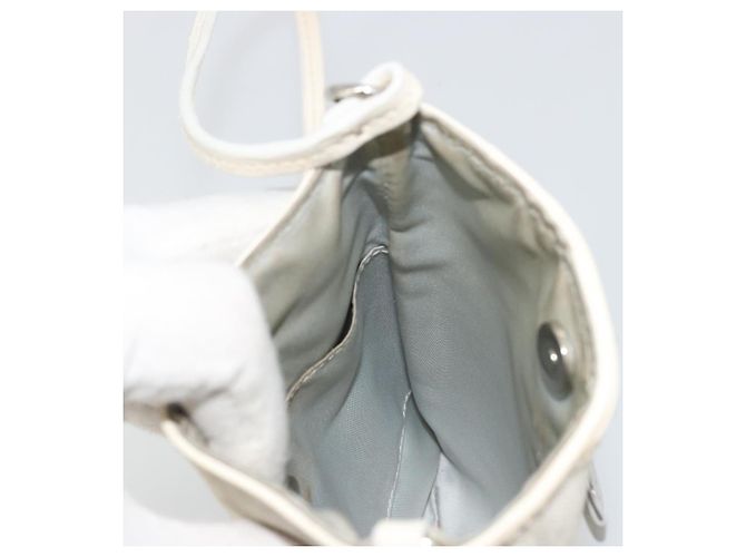 Christian Dior Trotter Canvas Romantic Tasche PVC Weiß Silber Auth 180282A - Ansicht 17