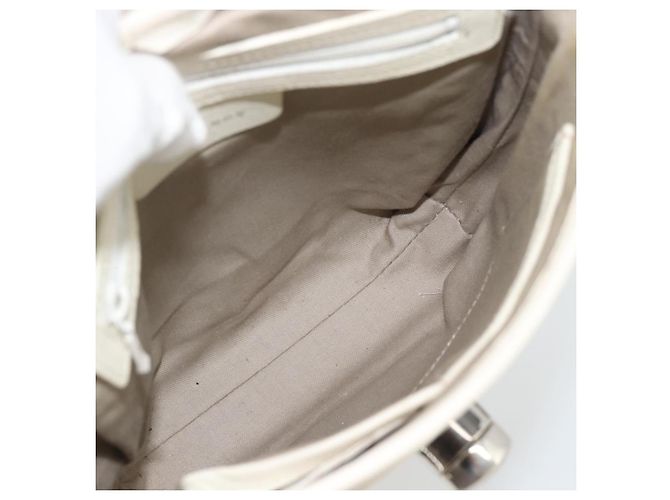 Borsa a Spalla BURBERRY Nova Check in Tela Avorio Argento Auth BA12921 Crudo - vista 16