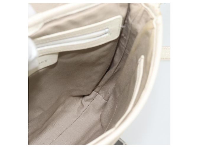 Borsa a Spalla BURBERRY Nova Check in Tela Avorio Argento Auth BA12921 Crudo - vista 17