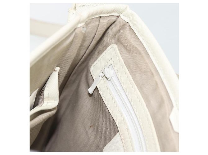 Borsa a Spalla BURBERRY Nova Check in Tela Avorio Argento Auth BA12921 Crudo - vista 19