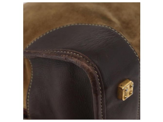 Borsa LOEWE Amazona 32 in scamosciato marrone oro Auth 181358 D'oro - vista 10