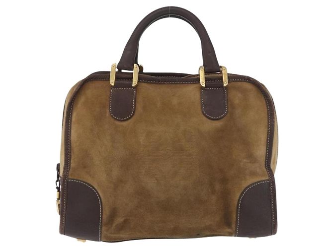 Borsa LOEWE Amazona 32 in scamosciato marrone oro Auth 181358 D'oro - vista 13