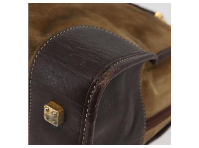 Borsa LOEWE Amazona 32 in scamosciato marrone oro Auth 181358 D'oro - vista 14