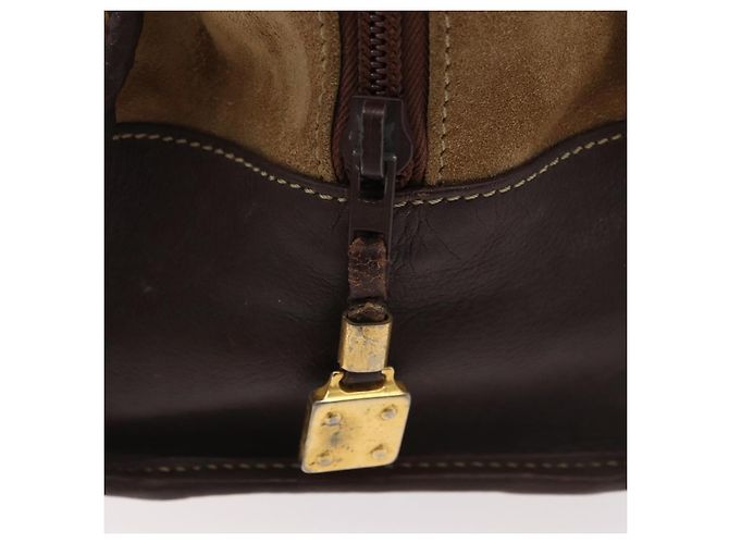 Borsa LOEWE Amazona 32 in scamosciato marrone oro Auth 181358 D'oro - vista 17