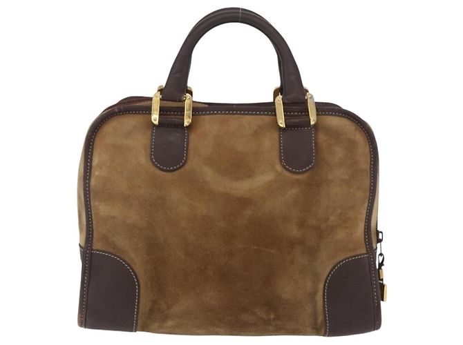 Borsa LOEWE Amazona 32 in scamosciato marrone oro Auth 181358 D'oro - vista 2