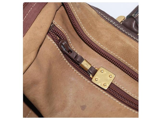 Borsa LOEWE Amazona 32 in scamosciato marrone oro Auth 181358 D'oro - vista 21