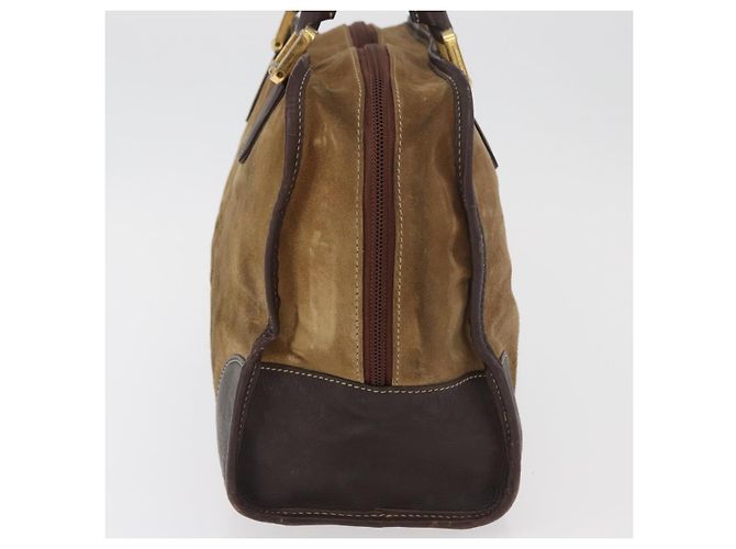Borsa LOEWE Amazona 32 in scamosciato marrone oro Auth 181358 D'oro - vista 3