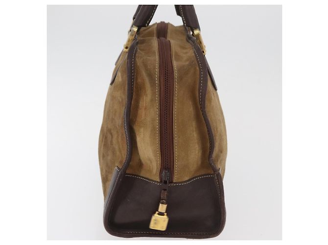 Borsa LOEWE Amazona 32 in scamosciato marrone oro Auth 181358 D'oro - vista 4