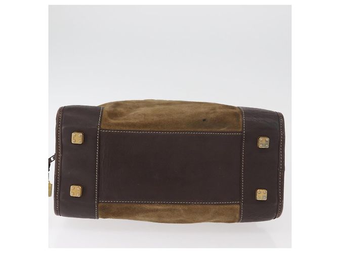 Borsa LOEWE Amazona 32 in scamosciato marrone oro Auth 181358 D'oro - vista 5