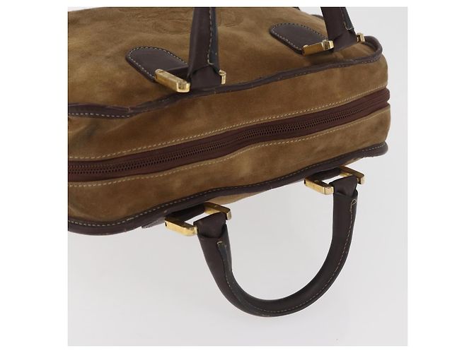 Borsa LOEWE Amazona 32 in scamosciato marrone oro Auth 181358 D'oro - vista 7
