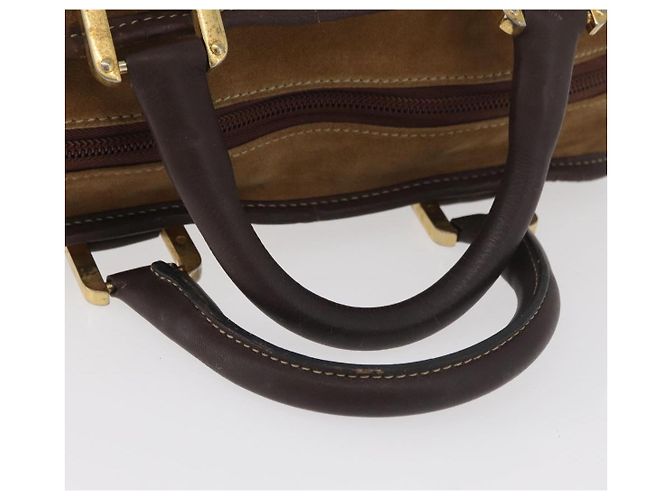 Borsa LOEWE Amazona 32 in scamosciato marrone oro Auth 181358 D'oro - vista 8