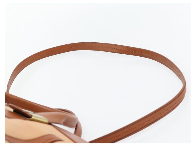 Chloé Borsa Chloe Alice in Pelle 2way Marrone Oro beige Auth ka4362 D'oro - vista 10