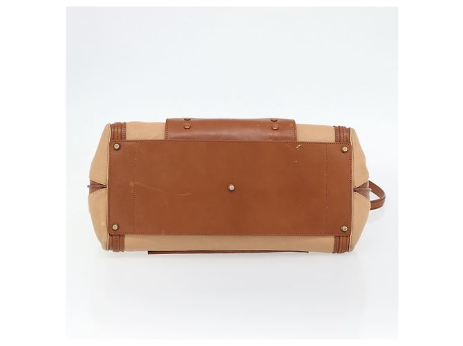 Chloé Borsa Chloe Alice in Pelle 2way Marrone Oro beige Auth ka4362 D'oro - vista 11