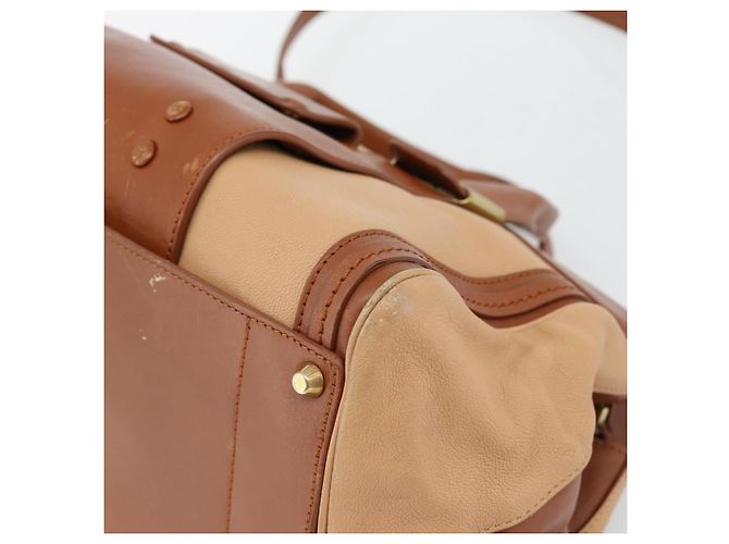 Chloé Borsa Chloe Alice in Pelle 2way Marrone Oro beige Auth ka4362 D'oro - vista 12