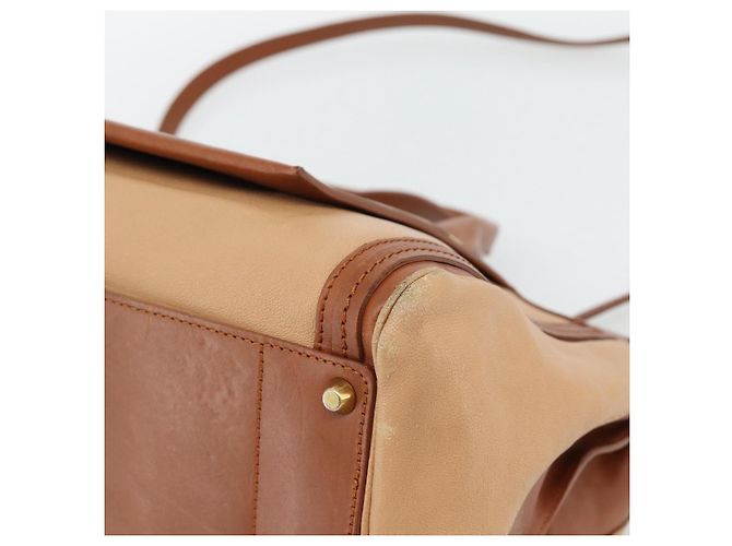 Chloé Borsa Chloe Alice in Pelle 2way Marrone Oro beige Auth ka4362 D'oro - vista 14