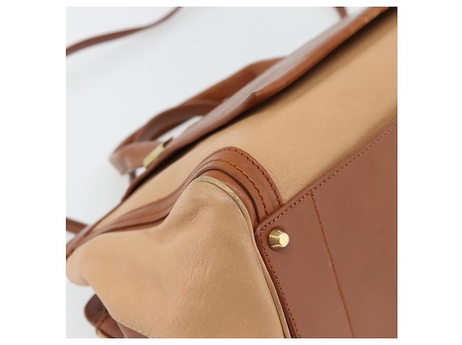 Chloé Borsa Chloe Alice in Pelle 2way Marrone Oro beige Auth ka4362 D'oro - vista 15