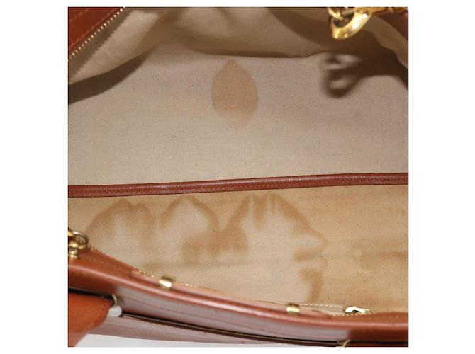 Chloé Borsa Chloe Alice in Pelle 2way Marrone Oro beige Auth ka4362 D'oro - vista 18