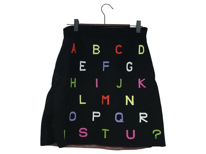 Falda CHANEL de punto de lana negra CC Auth 179649M Negro - vista 2