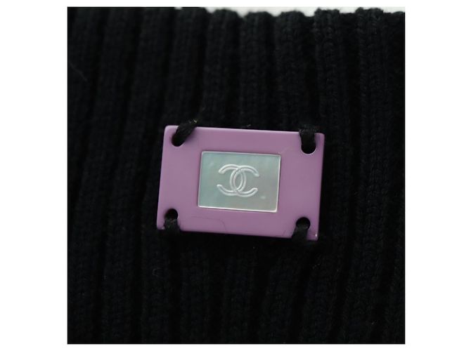 Falda CHANEL de punto de lana negra CC Auth 179649M Negro - vista 4
