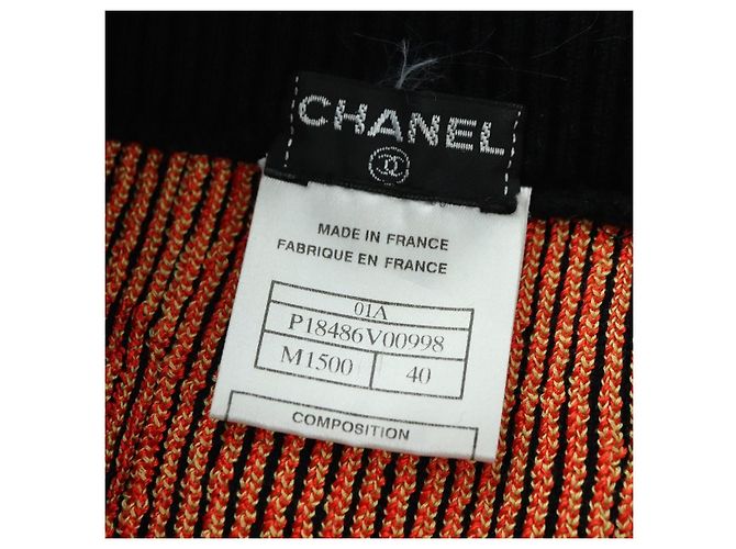 Falda CHANEL de punto de lana negra CC Auth 179649M Negro - vista 6