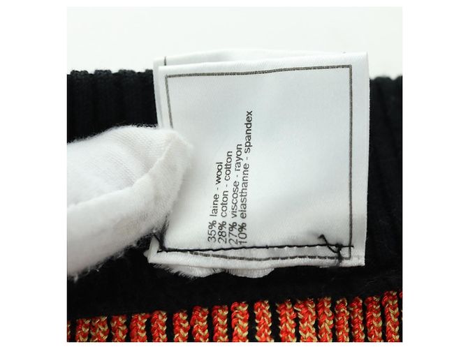 Falda CHANEL de punto de lana negra CC Auth 179649M Negro - vista 8