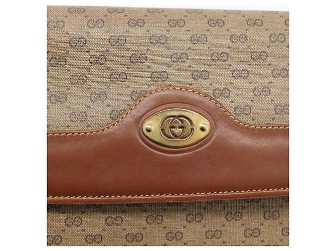 Borsa a tracolla GUCCI Micro GG Supreme PVC Beige Gold 004 106 0024 Auth ka4373 D'oro - vista 14