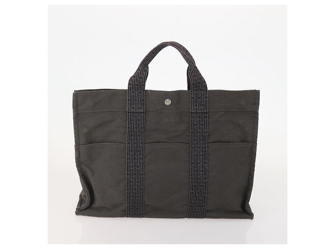 Hermès HERMES Tote Bag Canvas 3 Set Black Gray Auth BA12667 Braun Schwarz - Ansicht 10