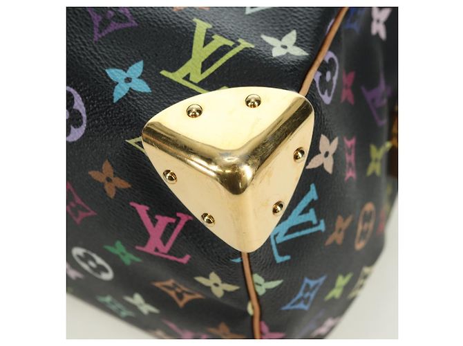 LOUIS VUITTON Borsa Monogram Multicolor Speedy 30 Black M92642 Auth BA12818V Nero - vista 16